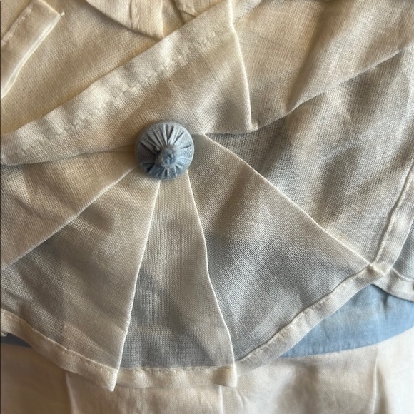 White and Light Blue Embroidered Women’s Sundress - Picture 3 of 9